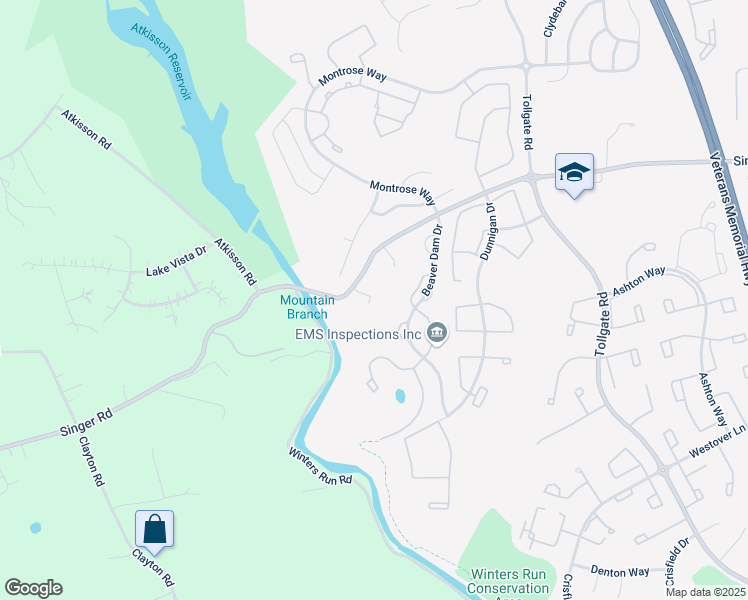 map of restaurants, bars, coffee shops, grocery stores, and more near 717 Singer Road in Abingdon