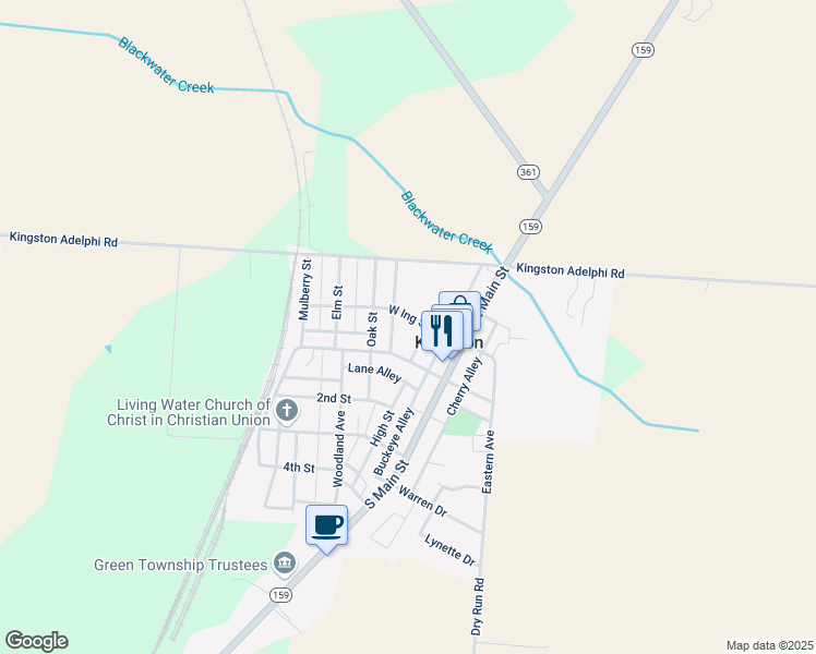 map of restaurants, bars, coffee shops, grocery stores, and more near 5 Church Street in Chillicothe