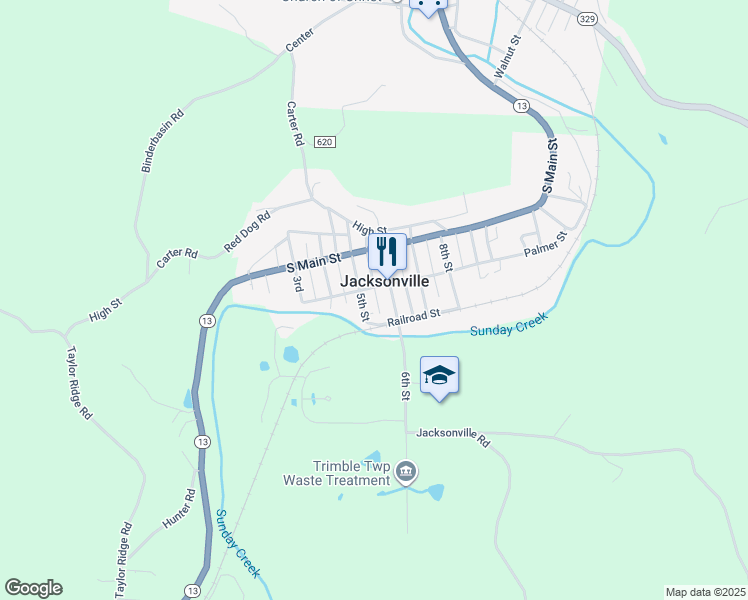 map of restaurants, bars, coffee shops, grocery stores, and more near in Jacksonville