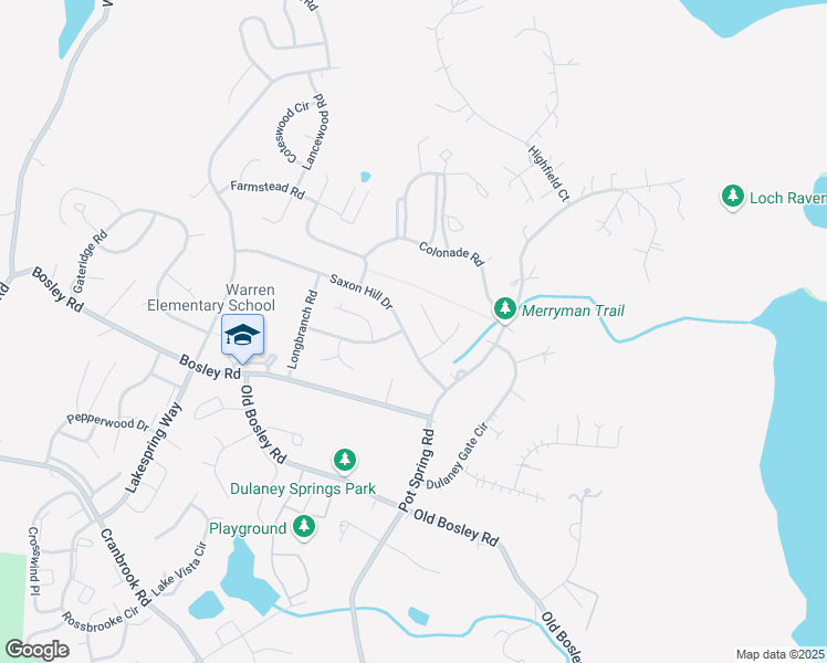 map of restaurants, bars, coffee shops, grocery stores, and more near 1032 Saxon Hill Drive in Cockeysville