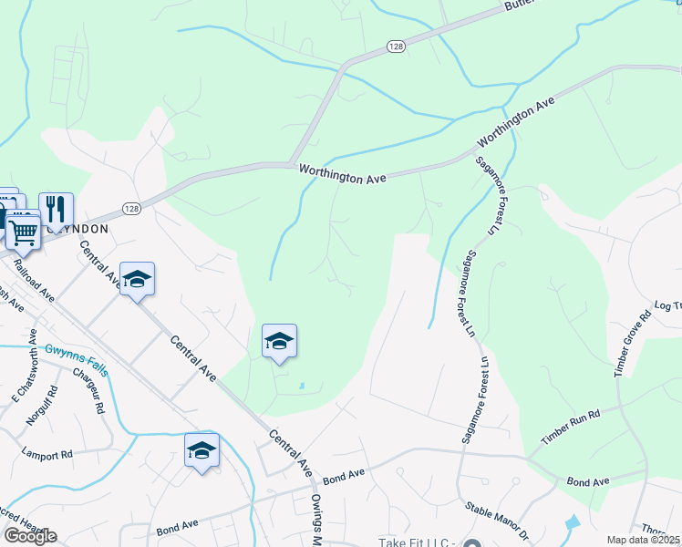 map of restaurants, bars, coffee shops, grocery stores, and more near 13 Trighton Court in Reisterstown