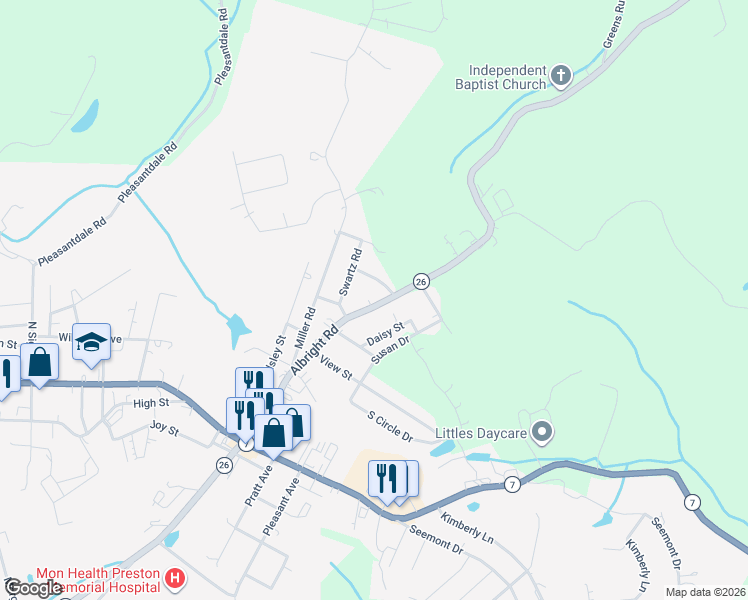 map of restaurants, bars, coffee shops, grocery stores, and more near 214 Albright Road in Kingwood