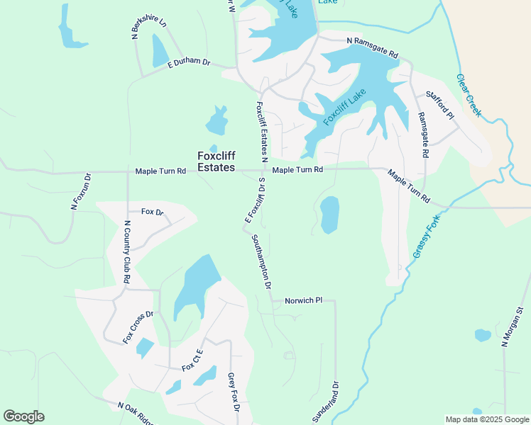 map of restaurants, bars, coffee shops, grocery stores, and more near 1547 East Foxcliff Drive South in Martinsville