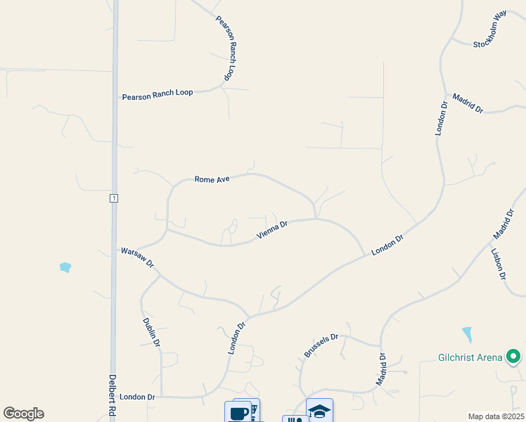 map of restaurants, bars, coffee shops, grocery stores, and more near 491 Vienna Drive in Parker
