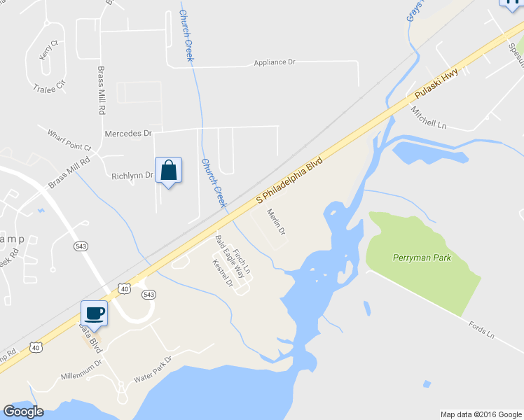 map of restaurants, bars, coffee shops, grocery stores, and more near 323 Golden Eagle Way in Belcamp