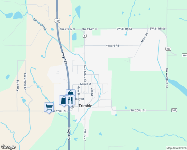 map of restaurants, bars, coffee shops, grocery stores, and more near 425 2nd Street in Trimble