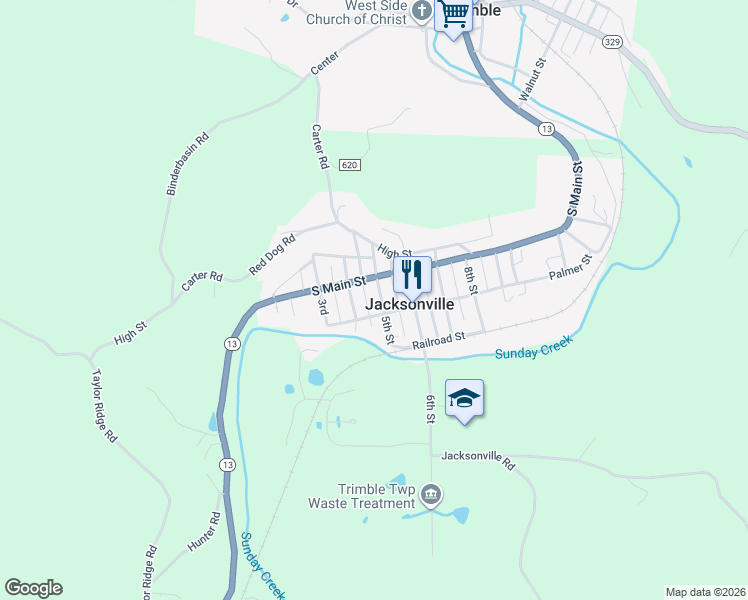 map of restaurants, bars, coffee shops, grocery stores, and more near 6 5th Street in Jacksonville