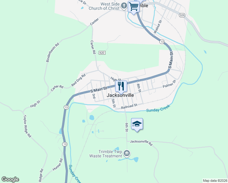 map of restaurants, bars, coffee shops, grocery stores, and more near 6 5th Street in Jacksonville