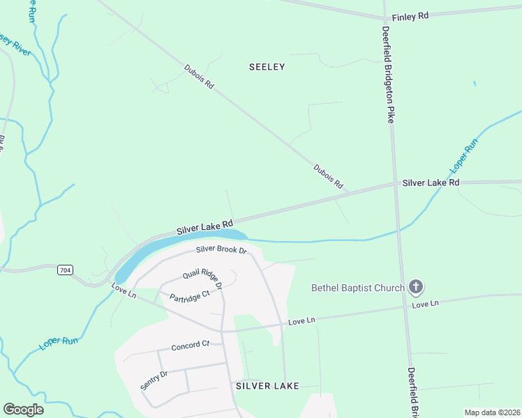 map of restaurants, bars, coffee shops, grocery stores, and more near 175 Silver Lake Road in Bridgeton