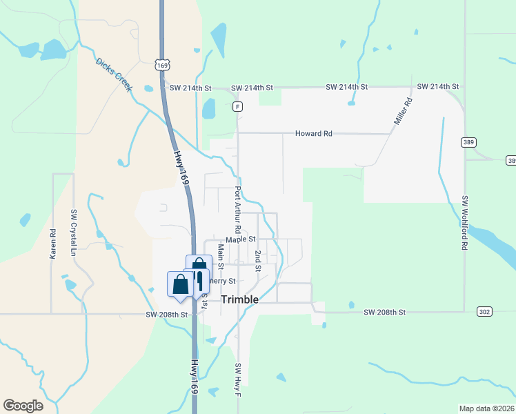 map of restaurants, bars, coffee shops, grocery stores, and more near 425 2nd Street in Trimble