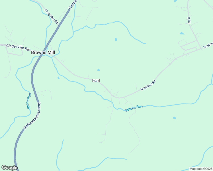 map of restaurants, bars, coffee shops, grocery stores, and more near 589 Dogtown Road in Reedsville