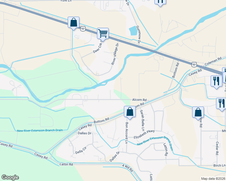 map of restaurants, bars, coffee shops, grocery stores, and more near 930 Edgewater Lane in Fallon