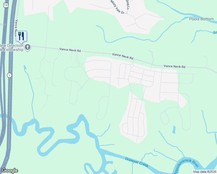 map of restaurants, bars, coffee shops, grocery stores, and more near 715 Honey Locust Road in Middletown