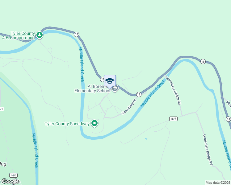 map of restaurants, bars, coffee shops, grocery stores, and more near 1 Boreman School Road in Middlebourne