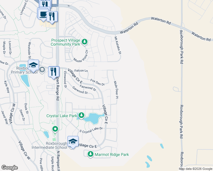 map of restaurants, bars, coffee shops, grocery stores, and more near 9623 Mallard Pond Way in Littleton