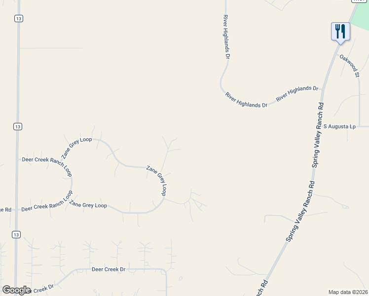 map of restaurants, bars, coffee shops, grocery stores, and more near 3648 Tom Mix Circle in Parker