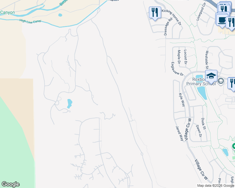 map of restaurants, bars, coffee shops, grocery stores, and more near 7929 Raphael Lane in Littleton