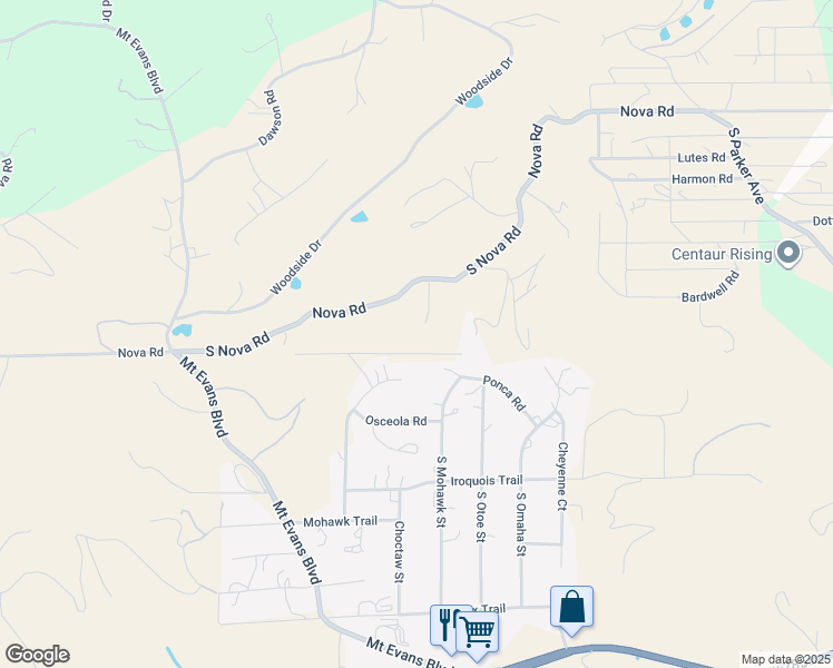 map of restaurants, bars, coffee shops, grocery stores, and more near 3144 Nova Road in Pine
