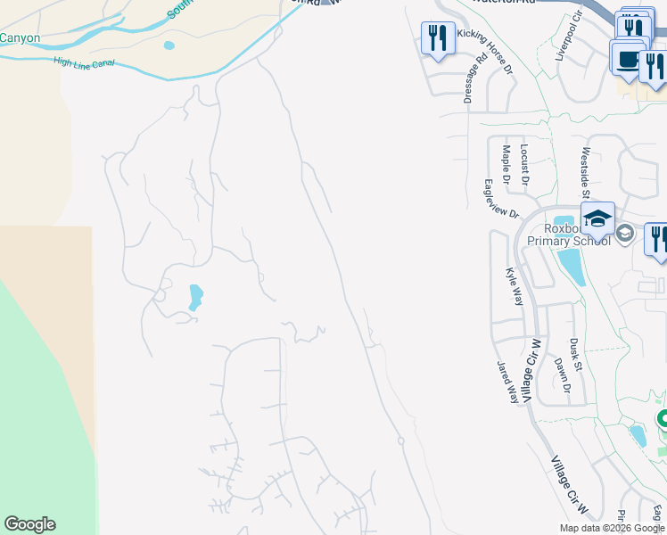 map of restaurants, bars, coffee shops, grocery stores, and more near 7929 Raphael Lane in Littleton