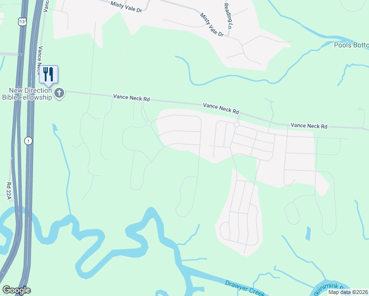map of restaurants, bars, coffee shops, grocery stores, and more near 715 Honey Locust Road in Middletown