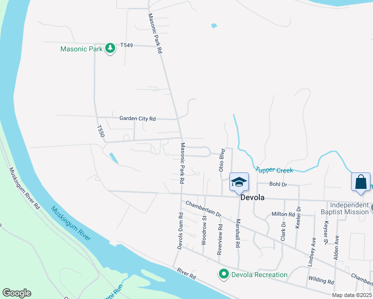 map of restaurants, bars, coffee shops, grocery stores, and more near 119 Indiana Avenue in Marietta