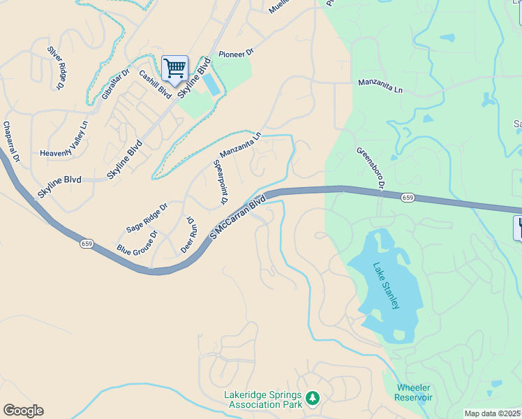 map of restaurants, bars, coffee shops, grocery stores, and more near 5055 Bella Court in Reno