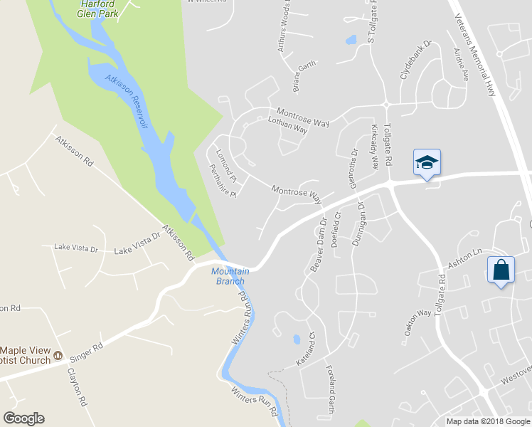 map of restaurants, bars, coffee shops, grocery stores, and more near 710 Scottish Isle Drive in Abingdon