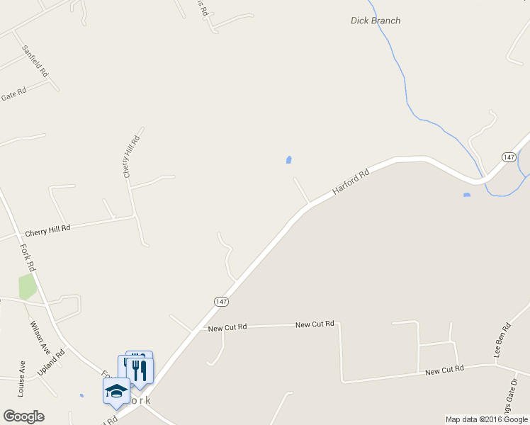 map of restaurants, bars, coffee shops, grocery stores, and more near 12900 Harford Road in Hydes