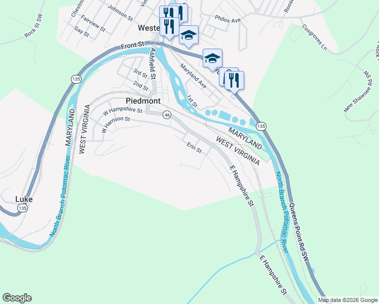 map of restaurants, bars, coffee shops, grocery stores, and more near 73 Erin Street in Piedmont