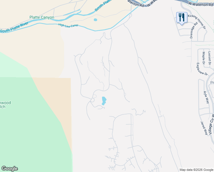 map of restaurants, bars, coffee shops, grocery stores, and more near 7935 Dante Drive in Littleton