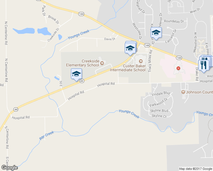 map of restaurants, bars, coffee shops, grocery stores, and more near 809 Hospital Road in Franklin