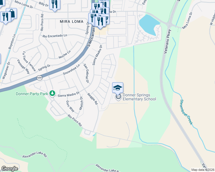 map of restaurants, bars, coffee shops, grocery stores, and more near North Carolina Avenue in Reno
