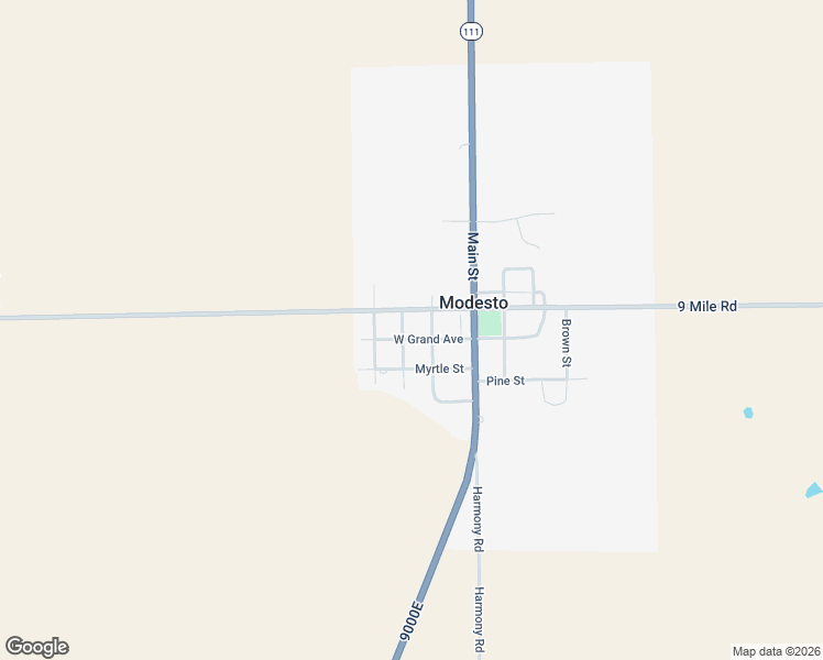 map of restaurants, bars, coffee shops, grocery stores, and more near 301 West Grand Street in Modesto