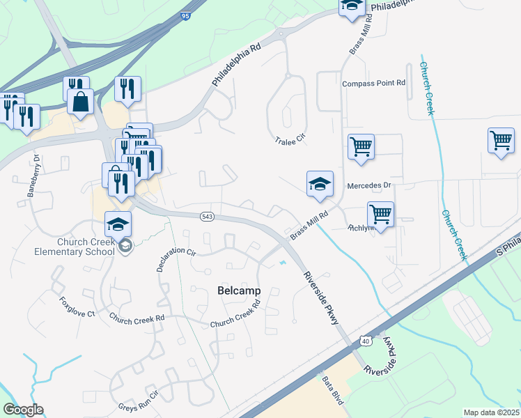 map of restaurants, bars, coffee shops, grocery stores, and more near 4460 Perkins Cir in Riverside