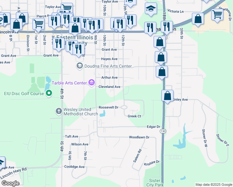 map of restaurants, bars, coffee shops, grocery stores, and more near 1015 Cleveland Avenue in Charleston