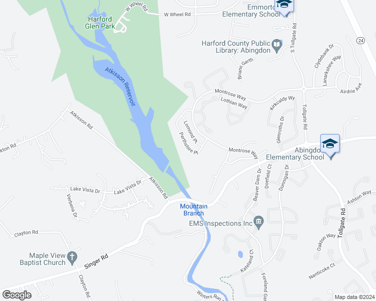 map of restaurants, bars, coffee shops, grocery stores, and more near 762 Perthshire Place in Bel Air