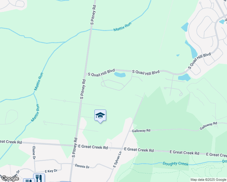 map of restaurants, bars, coffee shops, grocery stores, and more near 430 Coventry Way in Galloway
