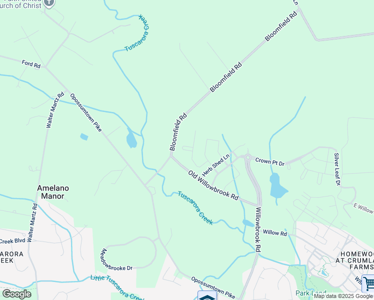 map of restaurants, bars, coffee shops, grocery stores, and more near Garden Gate Circle in Frederick