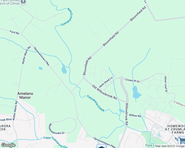 map of restaurants, bars, coffee shops, grocery stores, and more near Garden Gate Circle in Frederick