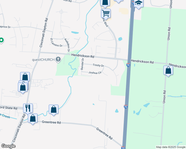map of restaurants, bars, coffee shops, grocery stores, and more near 2302 Joshua Circle in Middletown