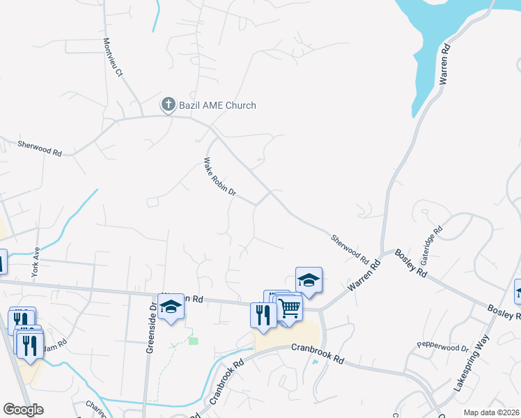 map of restaurants, bars, coffee shops, grocery stores, and more near 10615 Topsfield Drive in Cockeysville