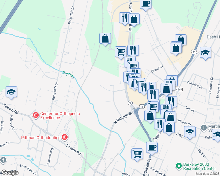 map of restaurants, bars, coffee shops, grocery stores, and more near 506 Courthouse Drive in Martinsburg