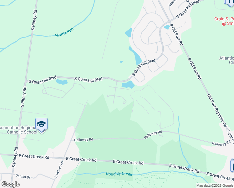map of restaurants, bars, coffee shops, grocery stores, and more near 116 Southport Court in Galloway