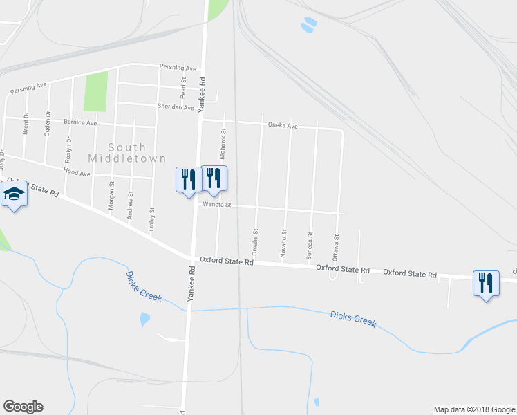 map of restaurants, bars, coffee shops, grocery stores, and more near 2101 Waneta Avenue in Middletown