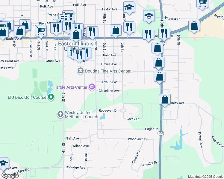 map of restaurants, bars, coffee shops, grocery stores, and more near 1015 Cleveland Avenue in Charleston