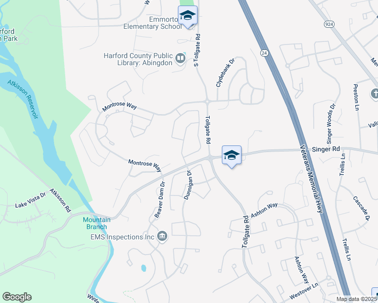 map of restaurants, bars, coffee shops, grocery stores, and more near 720 Kirkcaldy Way in Abingdon