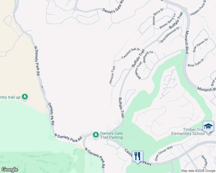 map of restaurants, bars, coffee shops, grocery stores, and more near 13079 Whisper Canyon Road in Castle Pines