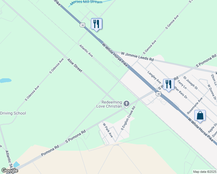map of restaurants, bars, coffee shops, grocery stores, and more near 400 South Genoa Avenue in Egg Harbor City