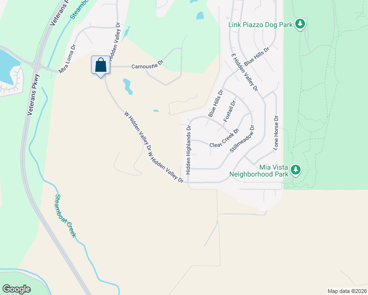 map of restaurants, bars, coffee shops, grocery stores, and more near 5979 Hidden Highlands Drive in Reno