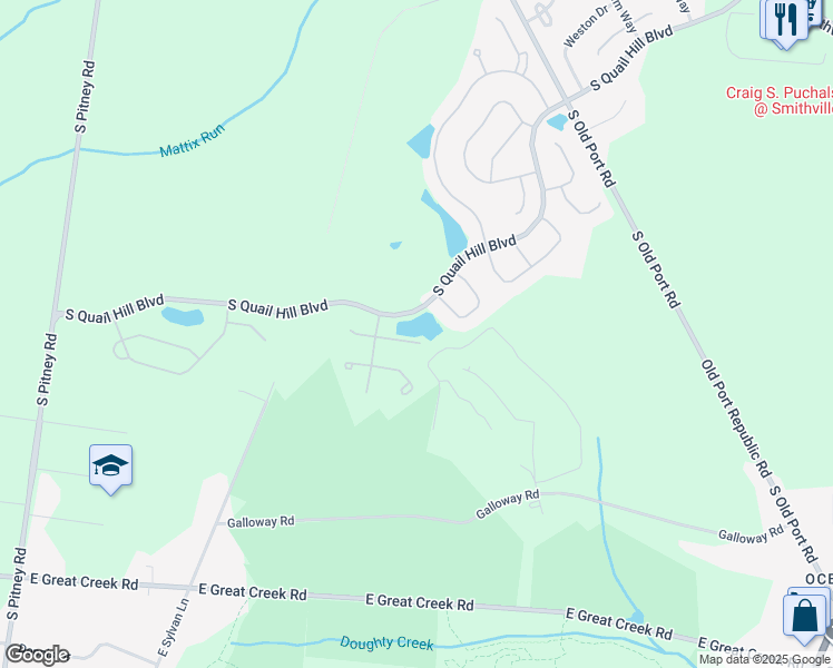map of restaurants, bars, coffee shops, grocery stores, and more near 110 Harwich Way in Galloway